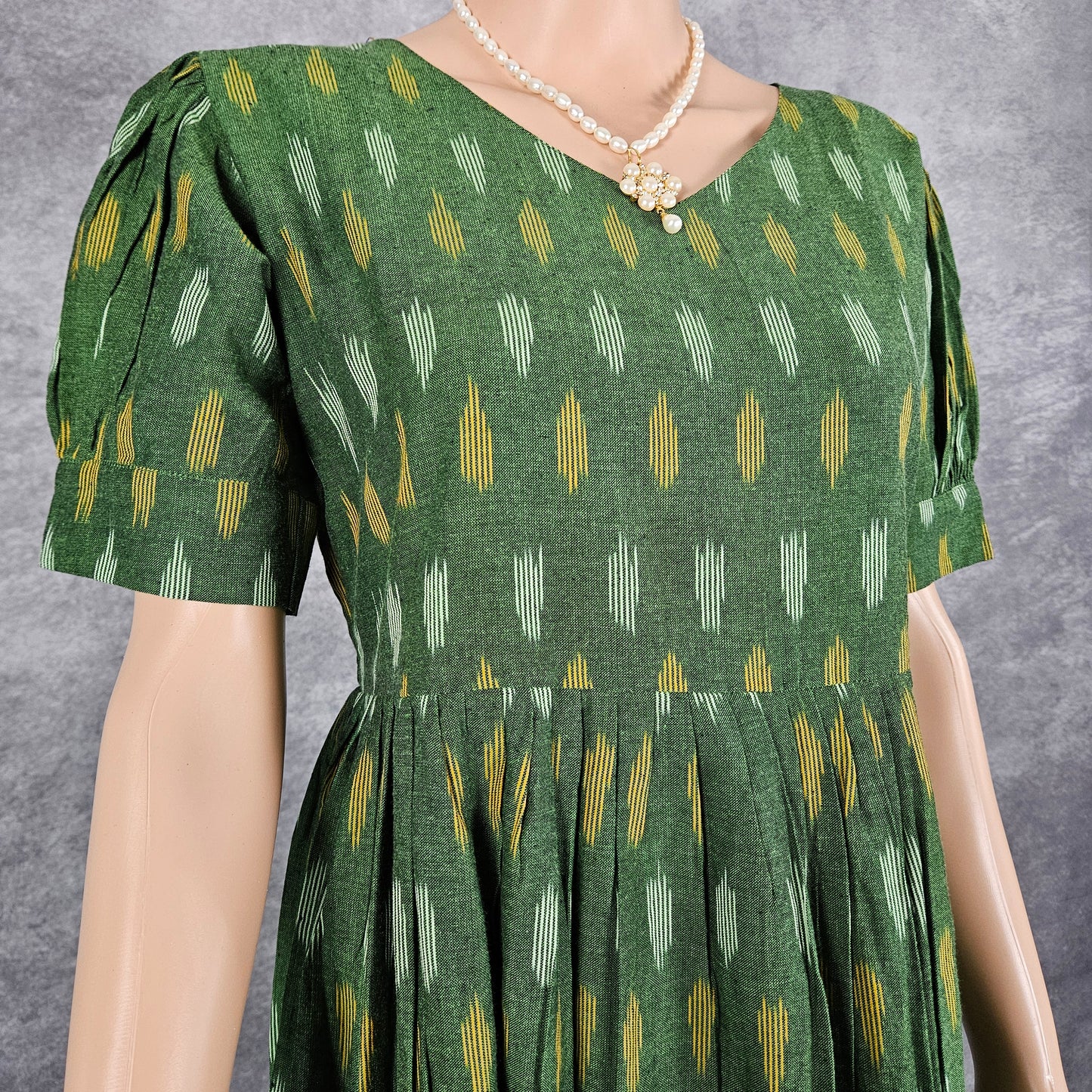 Viridian Green Ikkat Frock