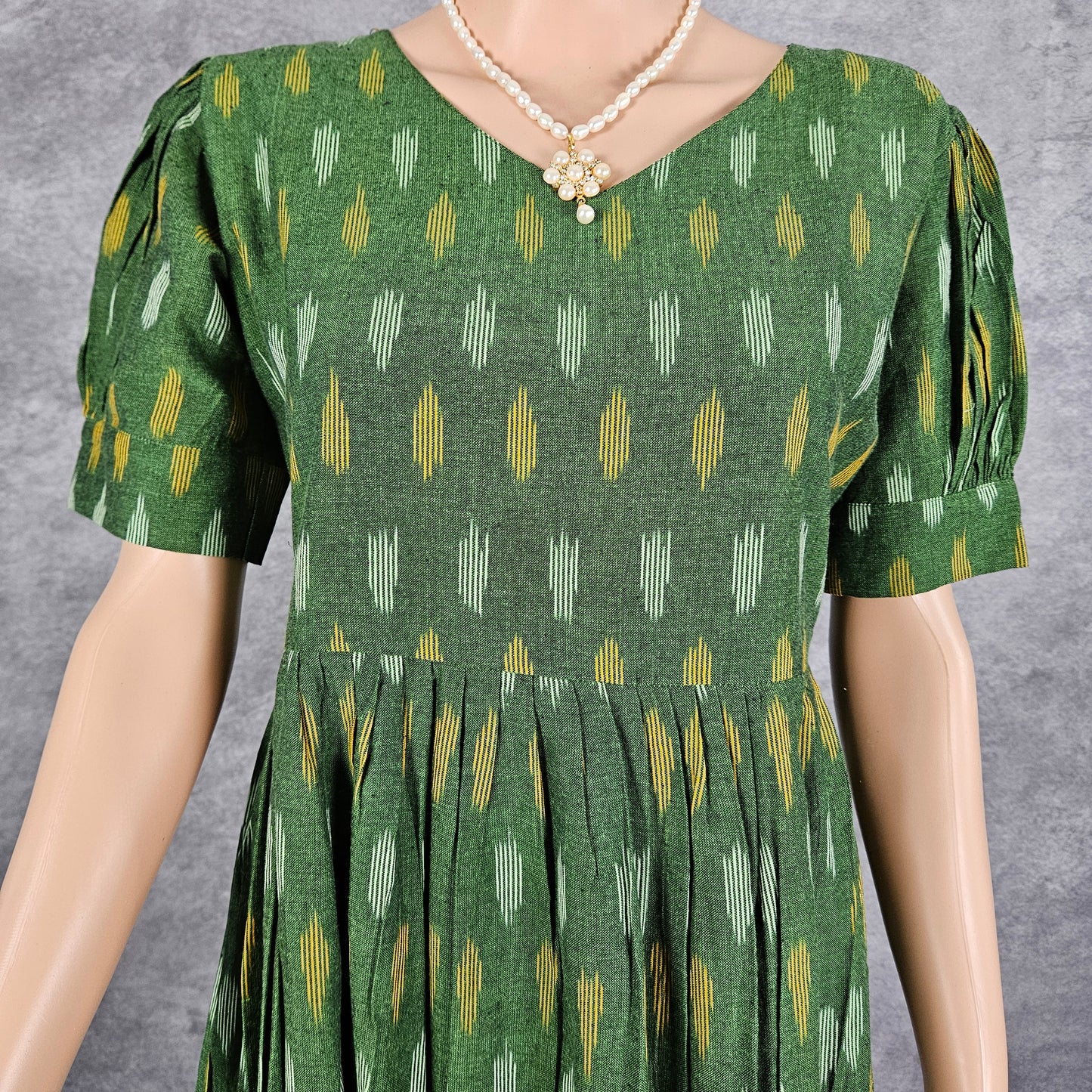 Viridian Green Ikkat Frock