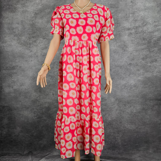 Scarlet Red Design Georgette Frock