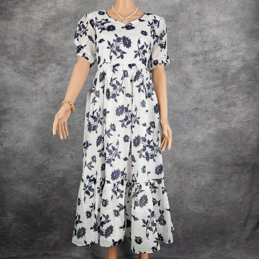 Azure White Kota Frock