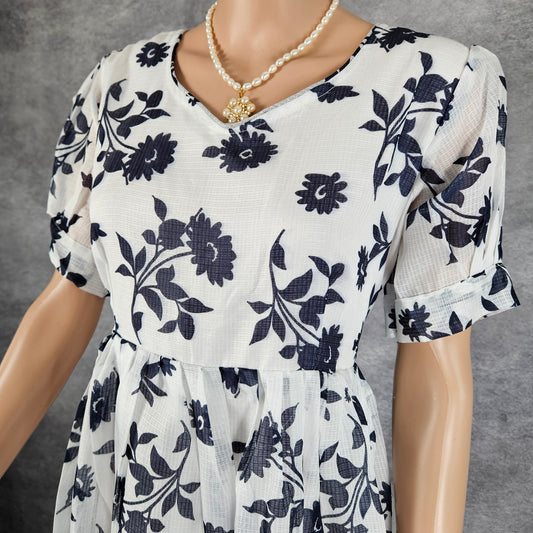 Azure White Kota Frock