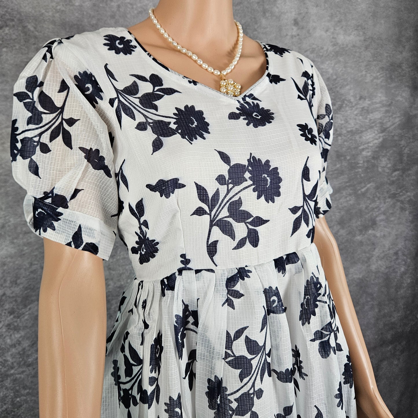 Azure White Kota Frock