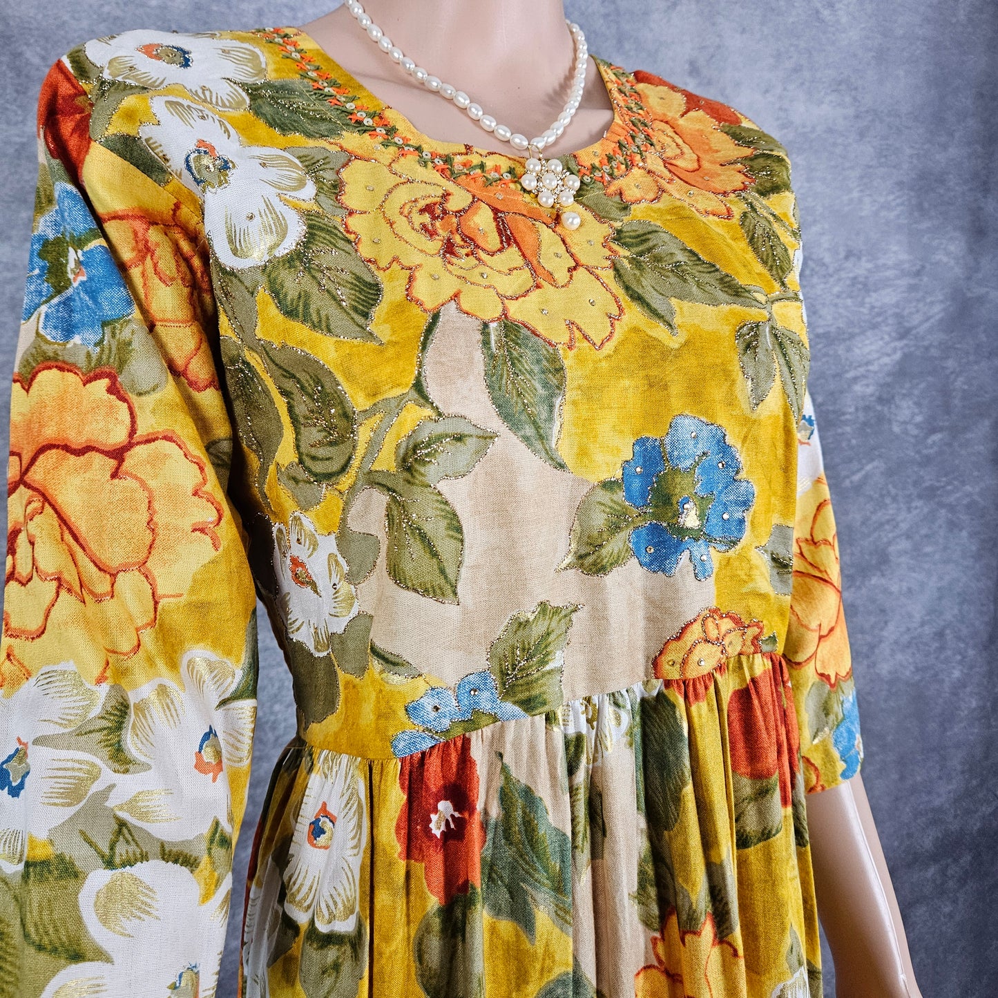 Pineapple Floral Long Frock