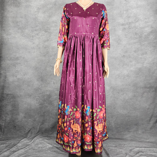 Byzantine Purple Deer Long Frock