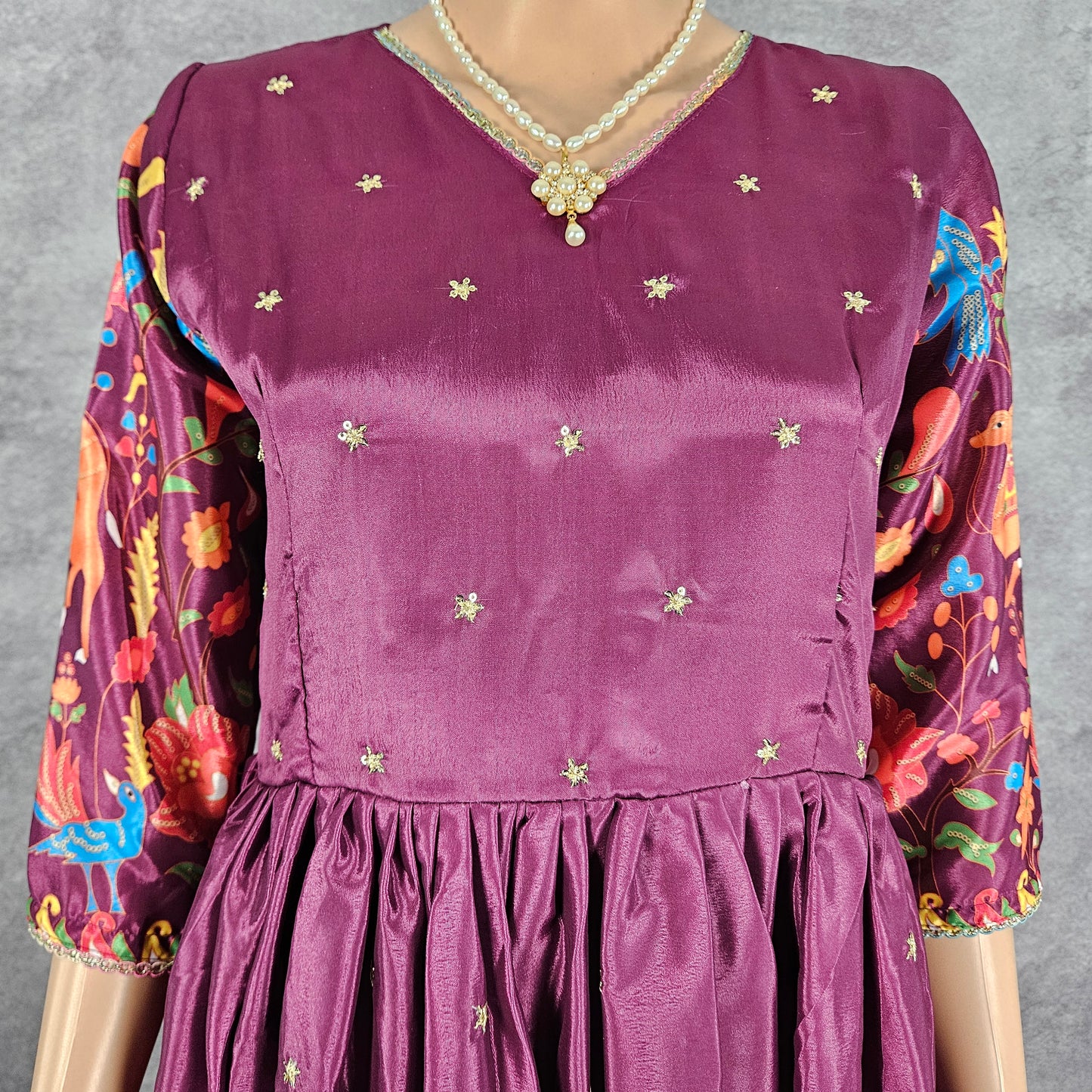 Byzantine Purple Deer Long Frock