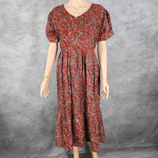 Dark Maroon Kalamkari Frock