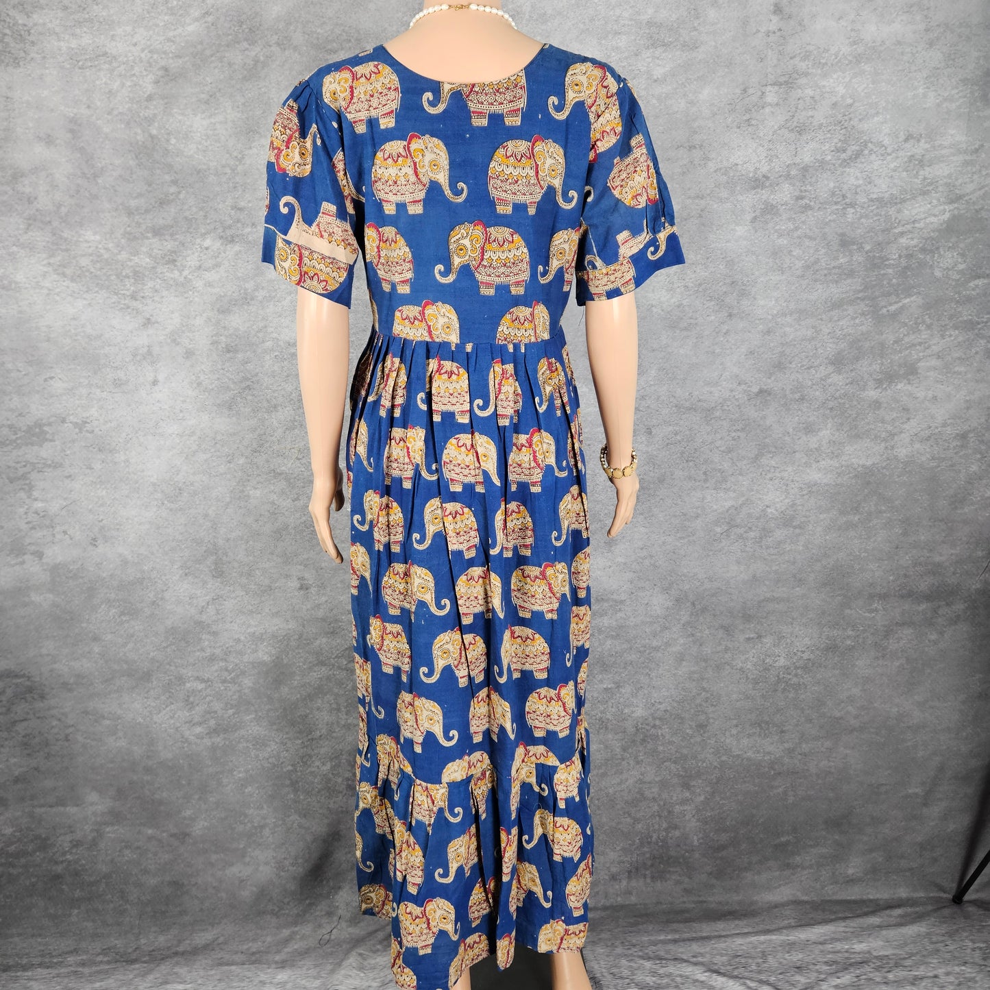 Blue Elephant Kalamkari Frock