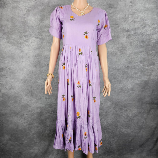 Lilac Cotton Daisy Frock