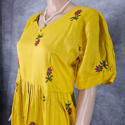 Yellow Daisy Cotton Frock