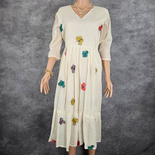 Cream Butterfly Frock