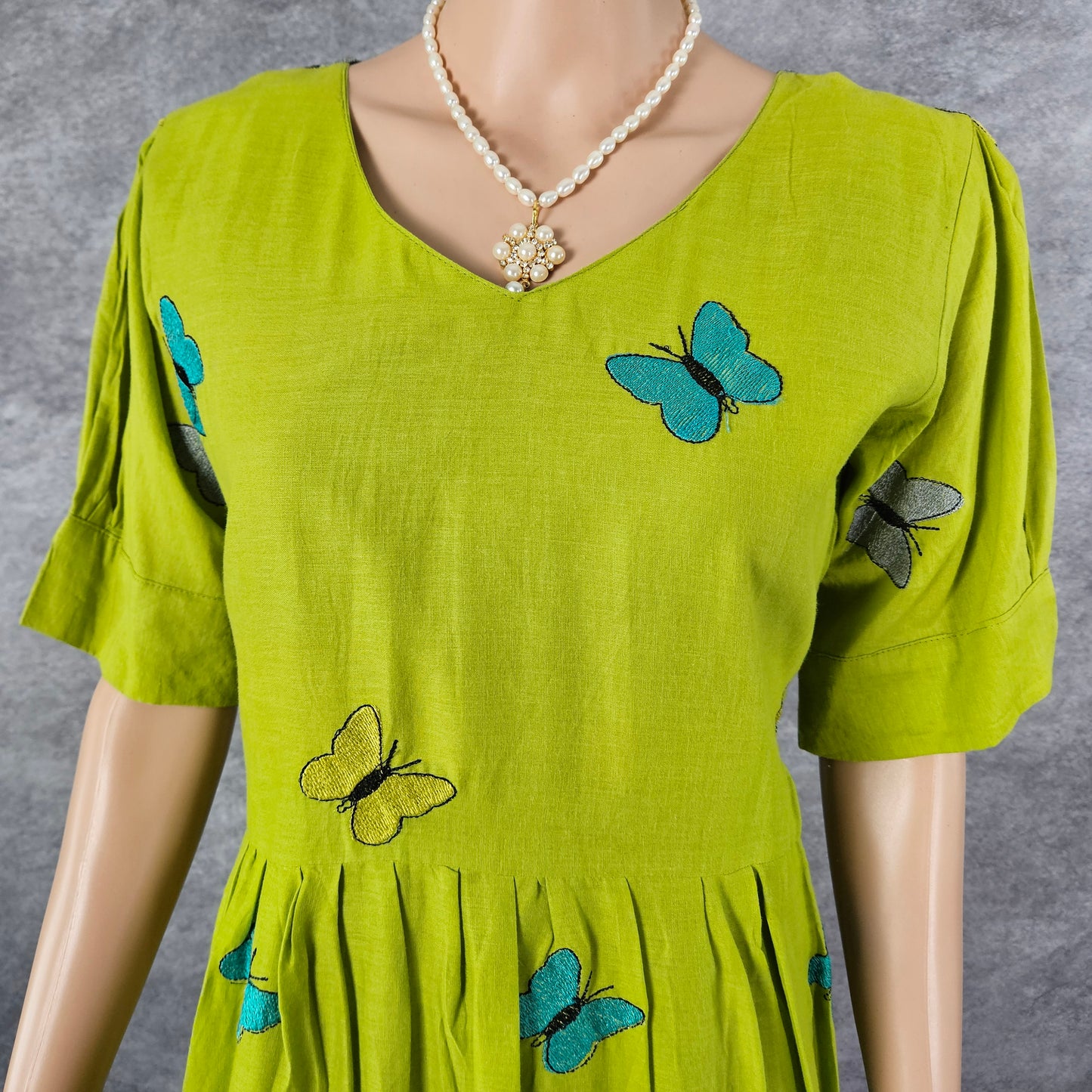 Light Green Butterfly Frock