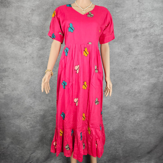 Dark Pink Butterfly Frock