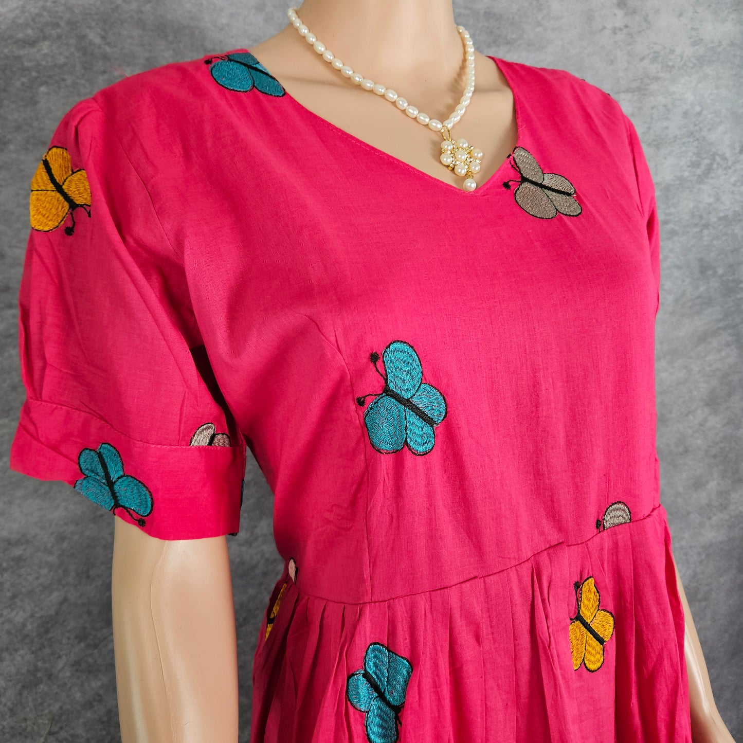 Dark Pink Butterfly Frock