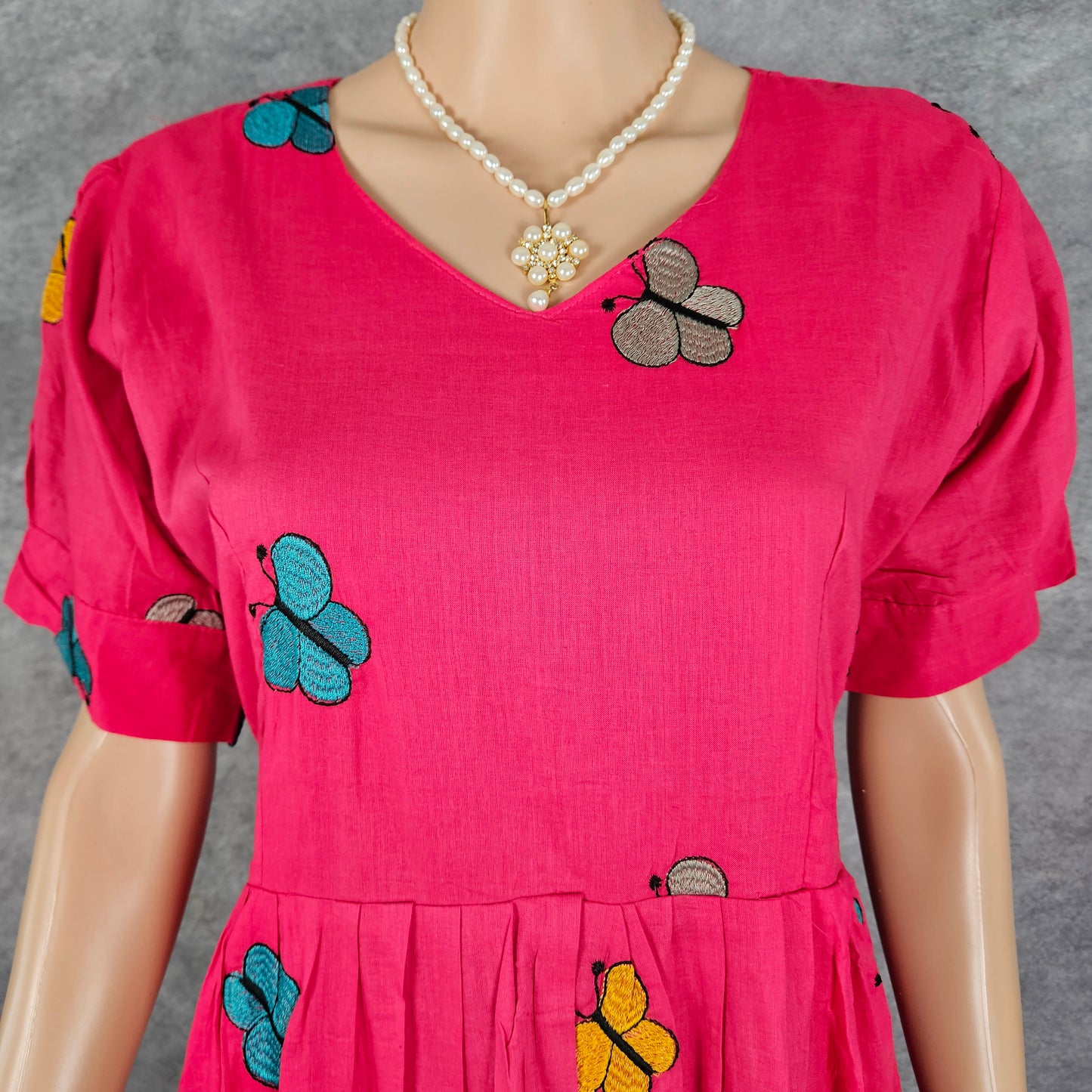 Dark Pink Butterfly Frock