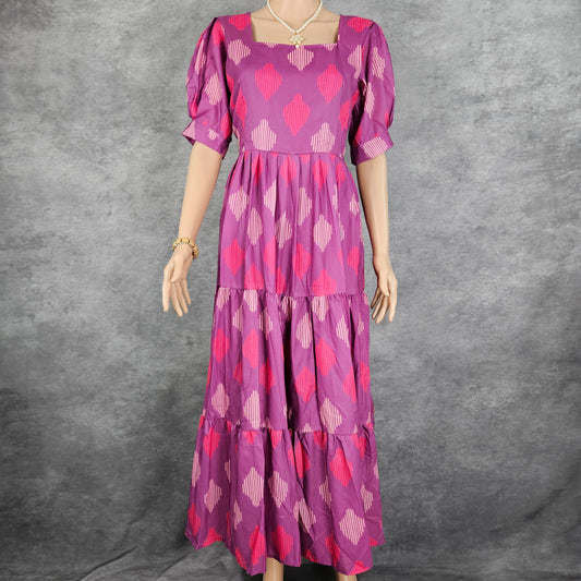 Purple Rayon Cotton Frock