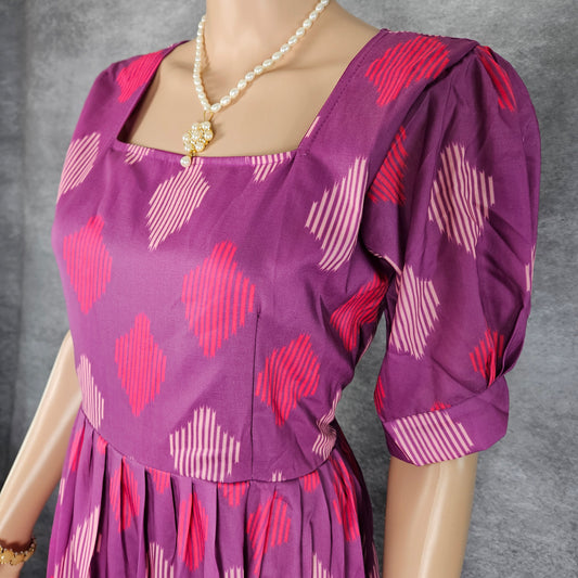 Purple Rayon Cotton Frock