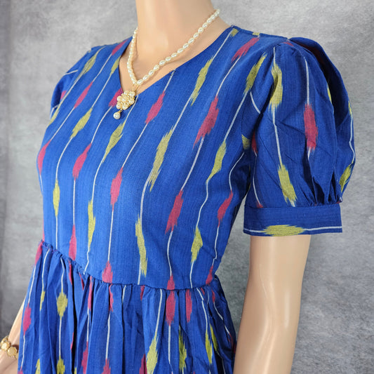 Blue Ikkat Frock
