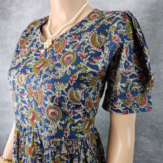 Navy Blue Kalamkari Frock