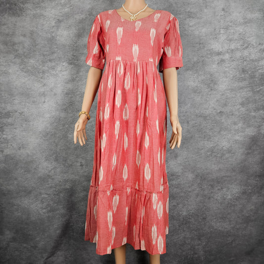 Pink Ikkat Frock