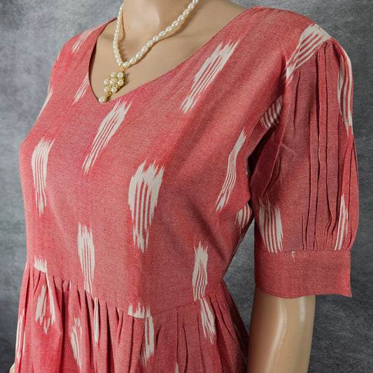 Pink Ikkat Frock