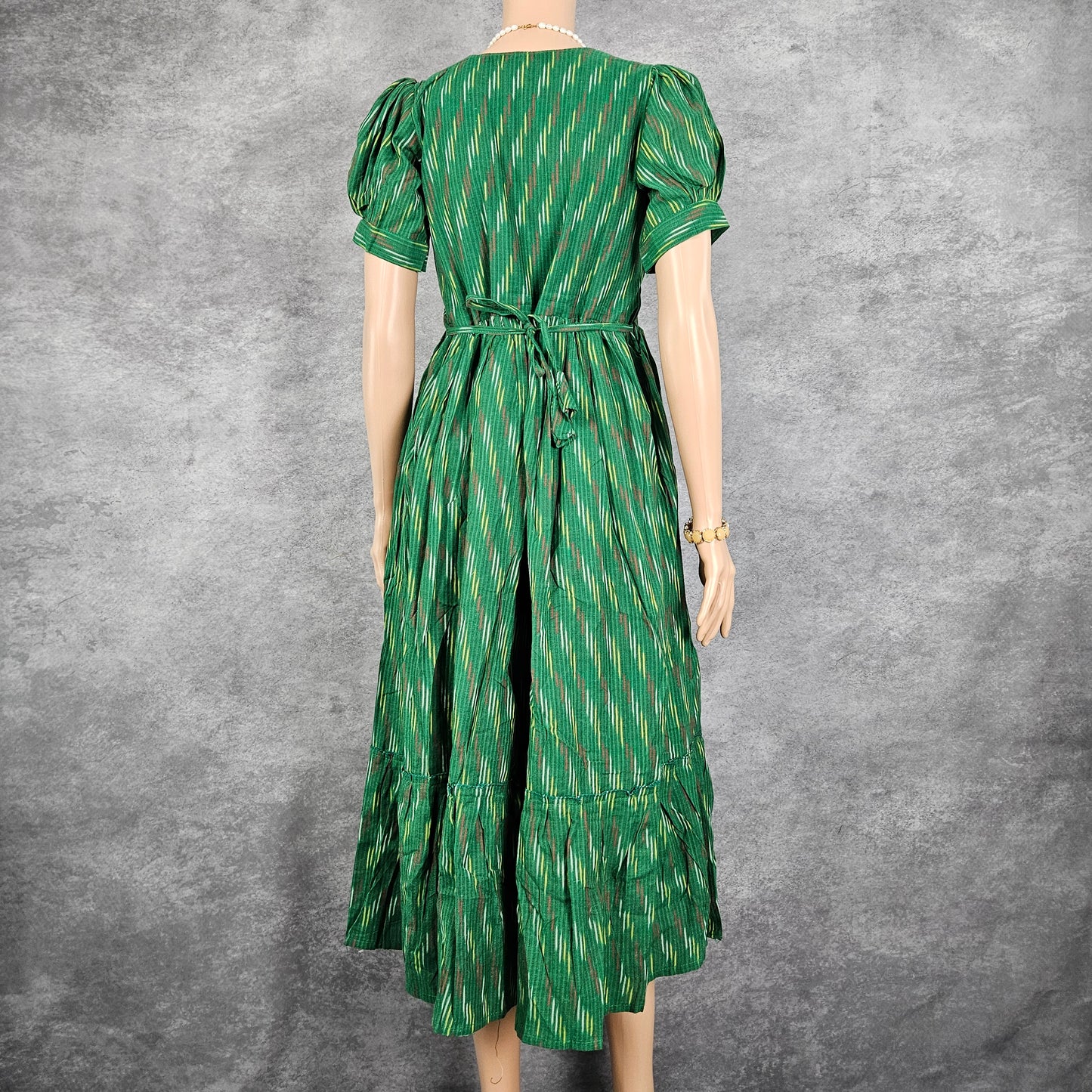 Dark Green Ikkat Frock
