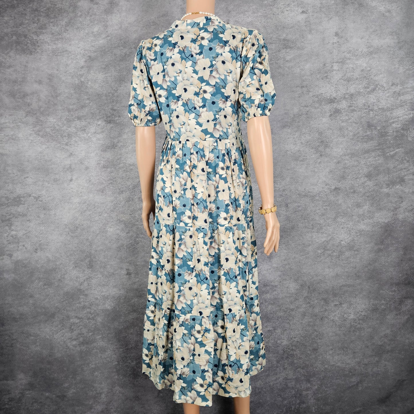 Bluish Grey Floral Frock