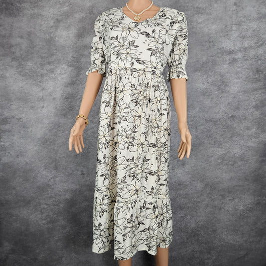 White Black Vertican Frock