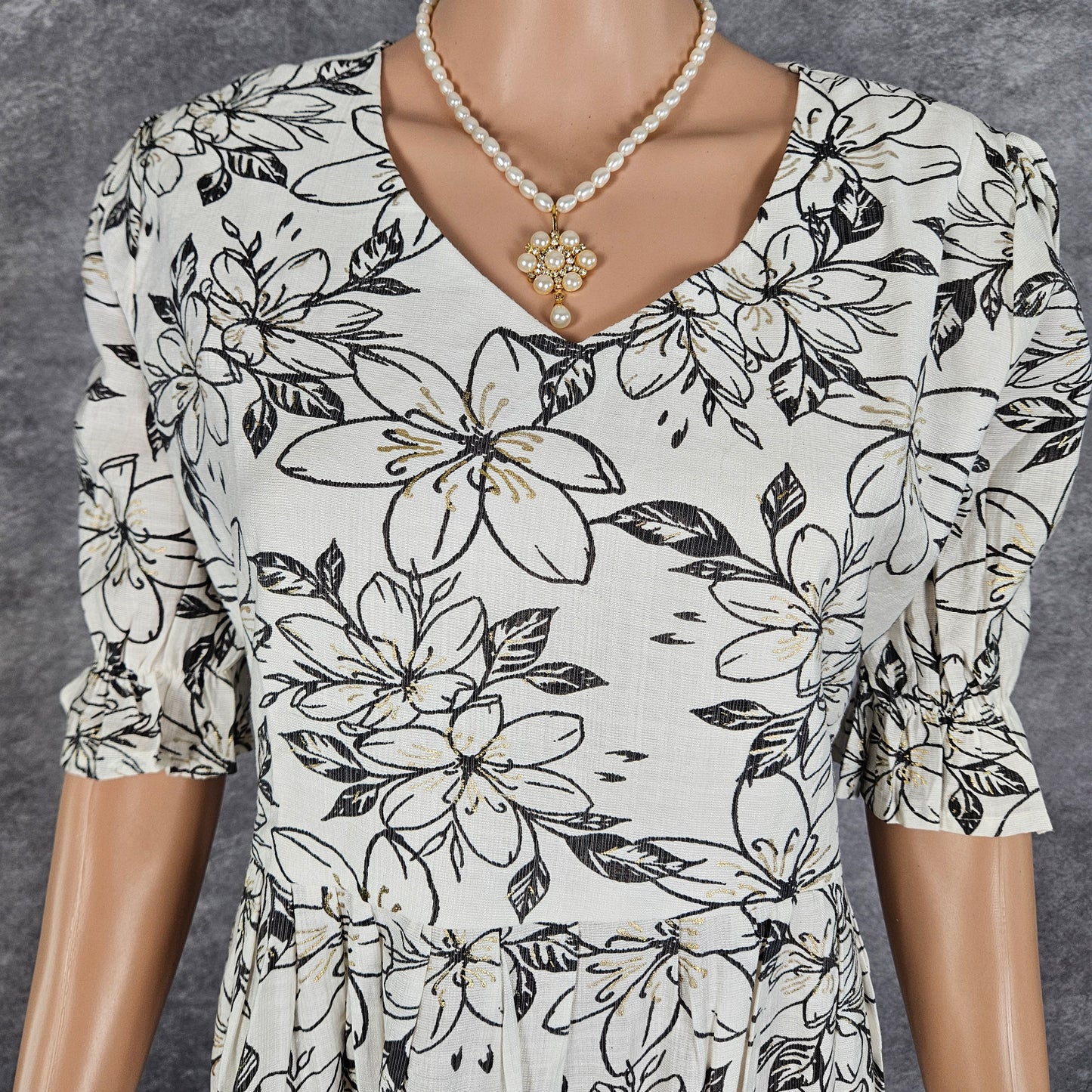 White Black Vertican Frock