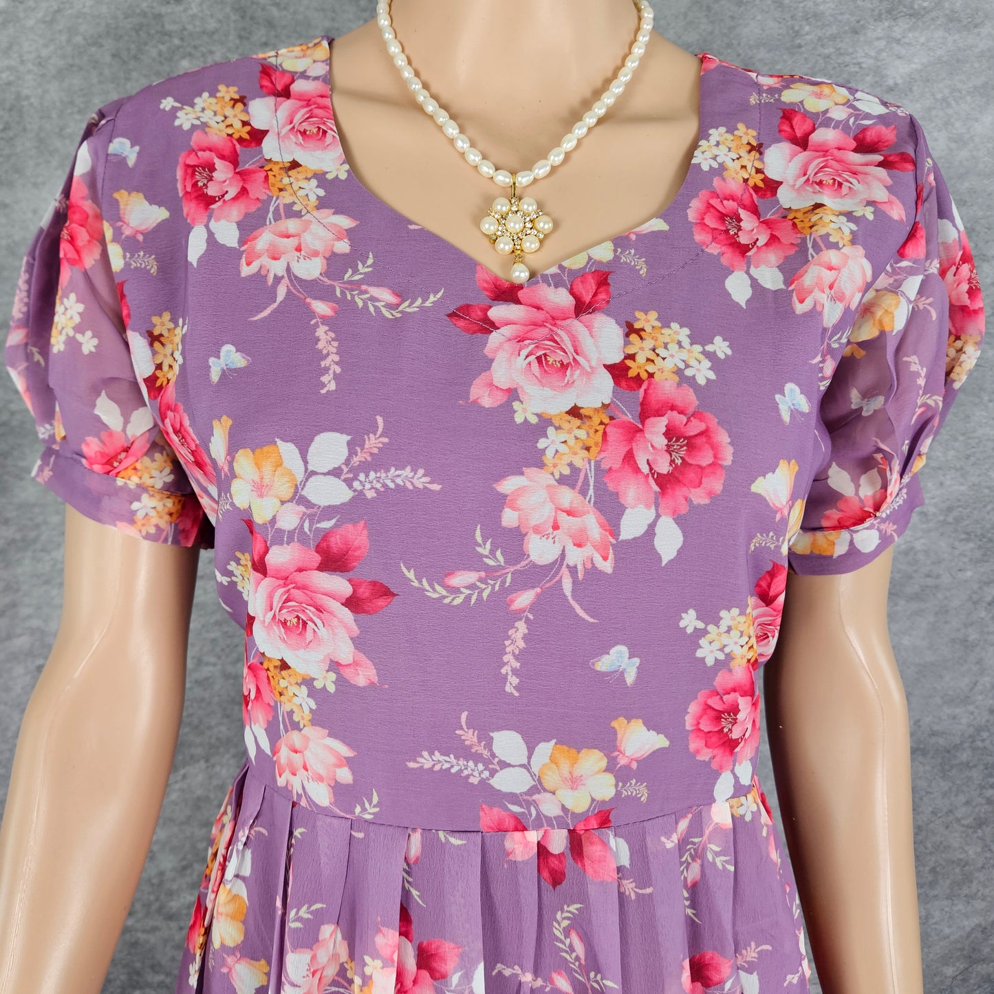 Light Purple Floral Georgette Frock