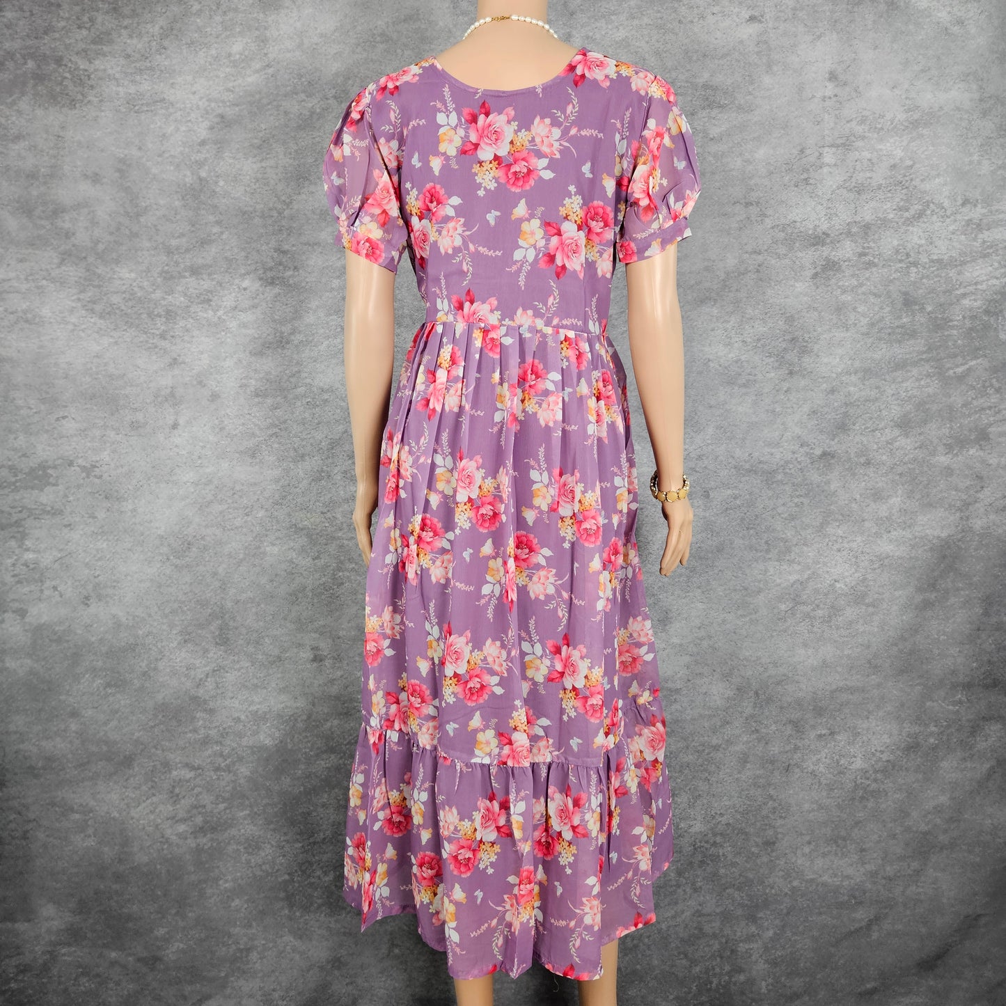 Light Purple Floral Georgette Frock