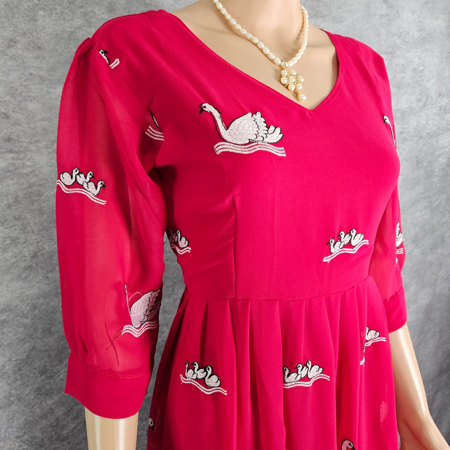 Pink Swan Georgette Frock