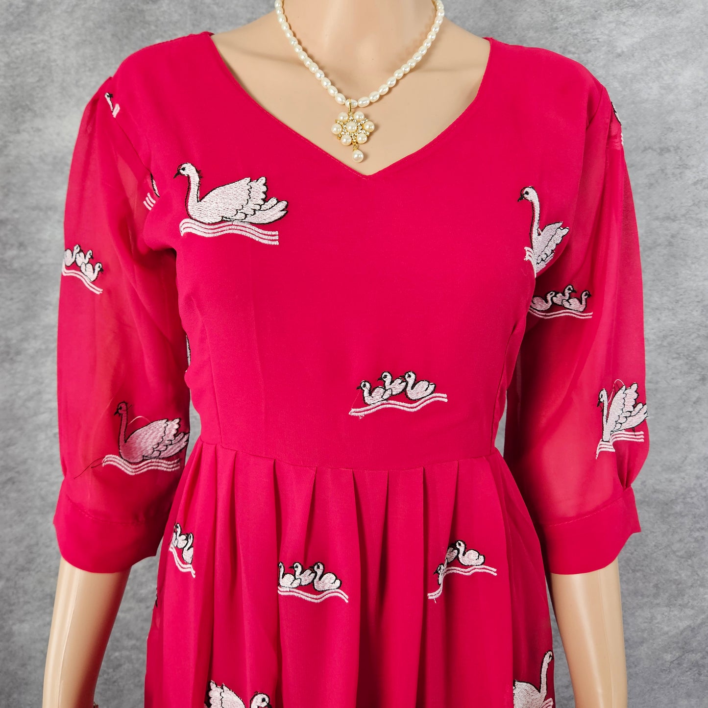 Pink Swan Georgette Frock