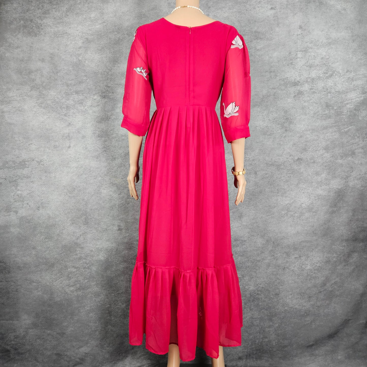 Pink Swan Georgette Frock