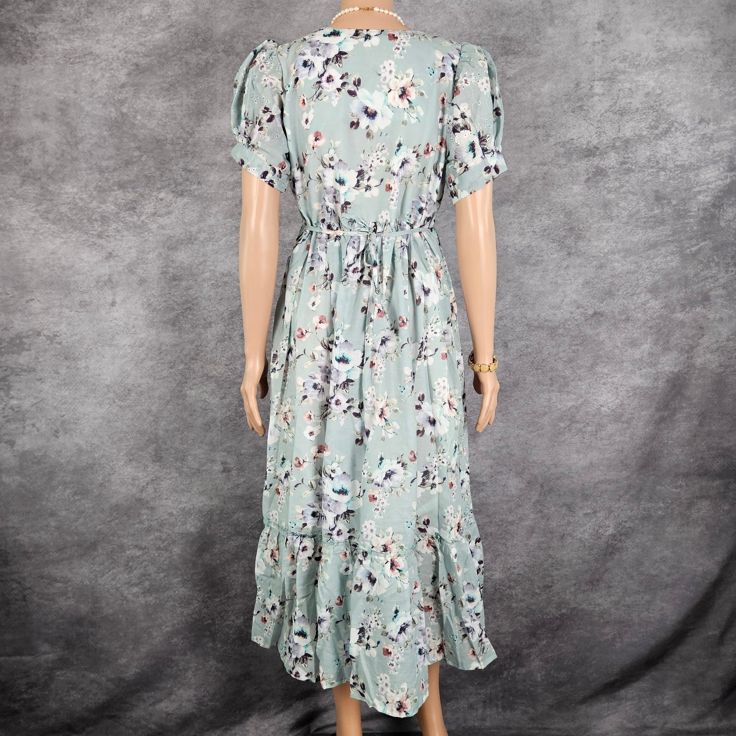 Mint Hakoba Floral Frock