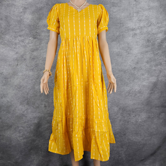 Yellow Ikkat Frock