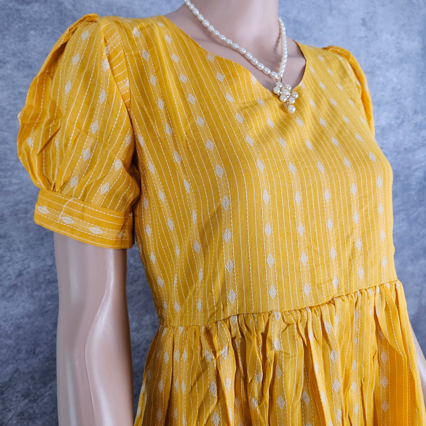 Yellow Ikkat Frock