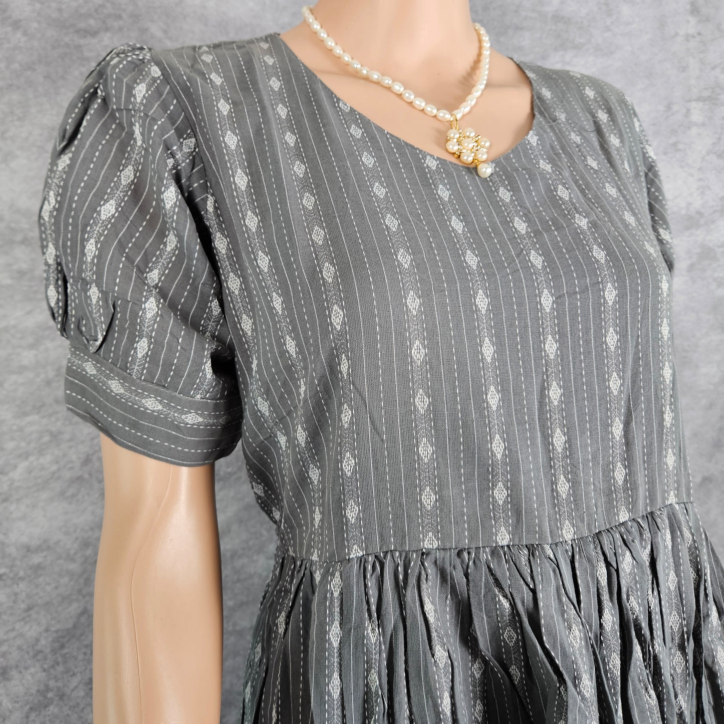 Grey Ikkat Frock