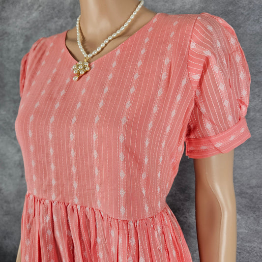 Peach Ikkat Frock