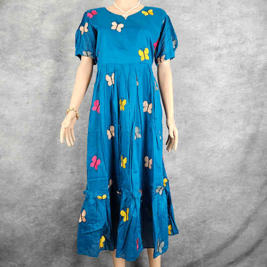 Krishna Blue Butterfly Frock