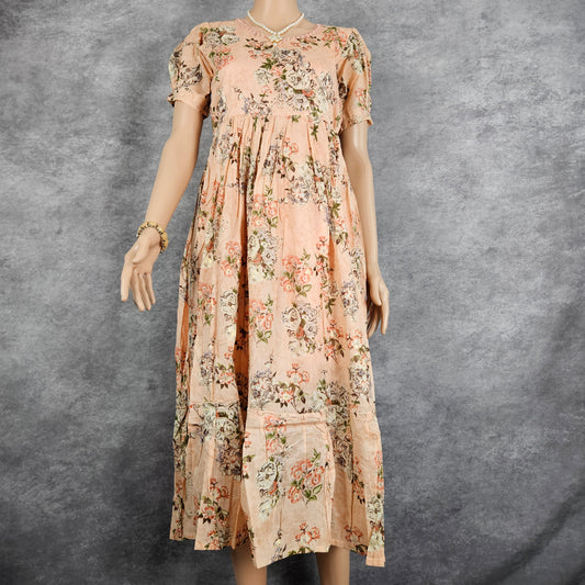 Peach Floral Frock