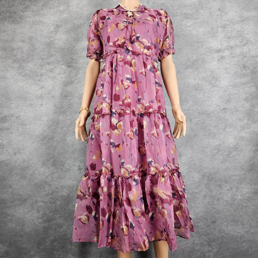 Purple Organza Georgette Frock