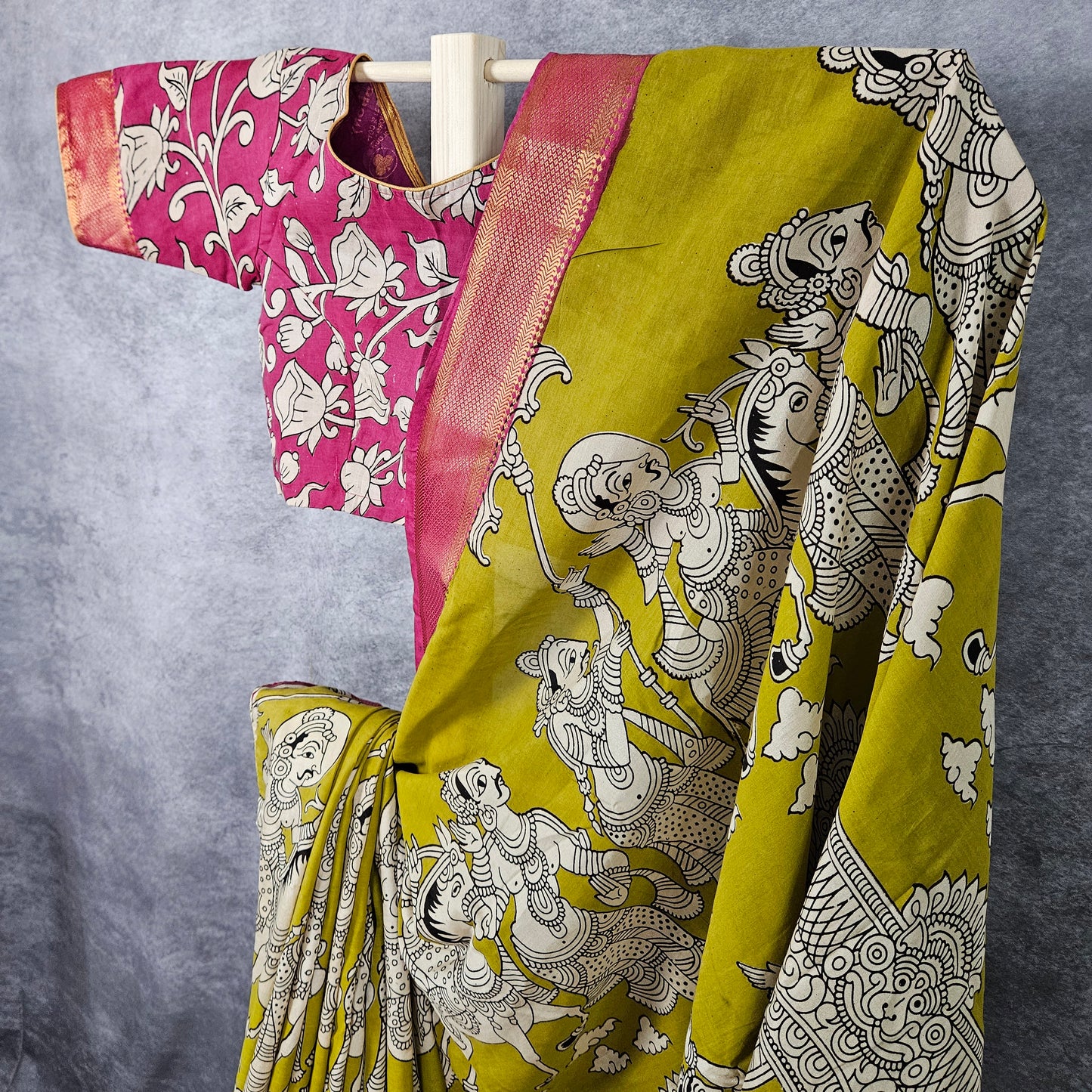 Persian Green Kalamkari Silk Saree
