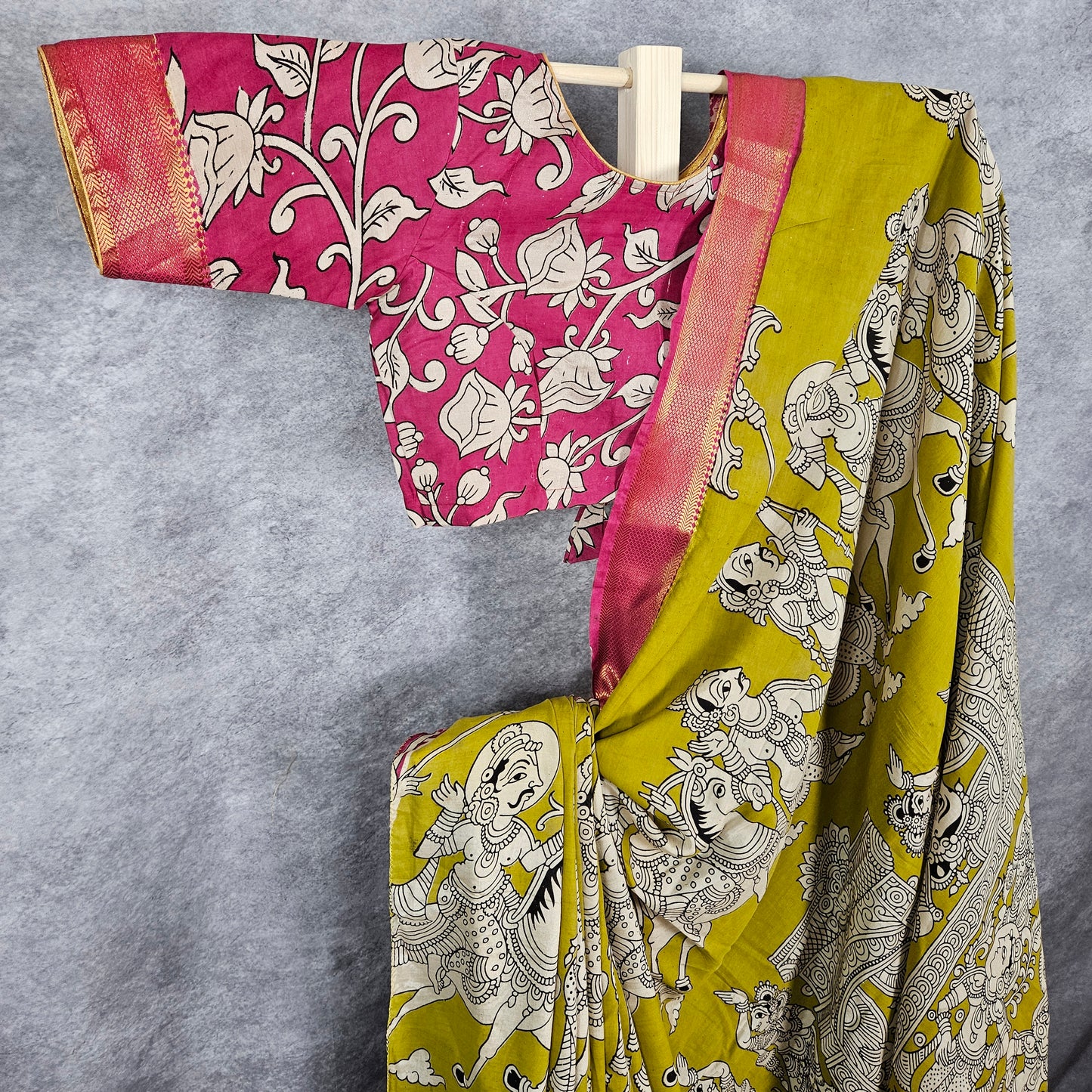 Persian Green Kalamkari Silk Saree