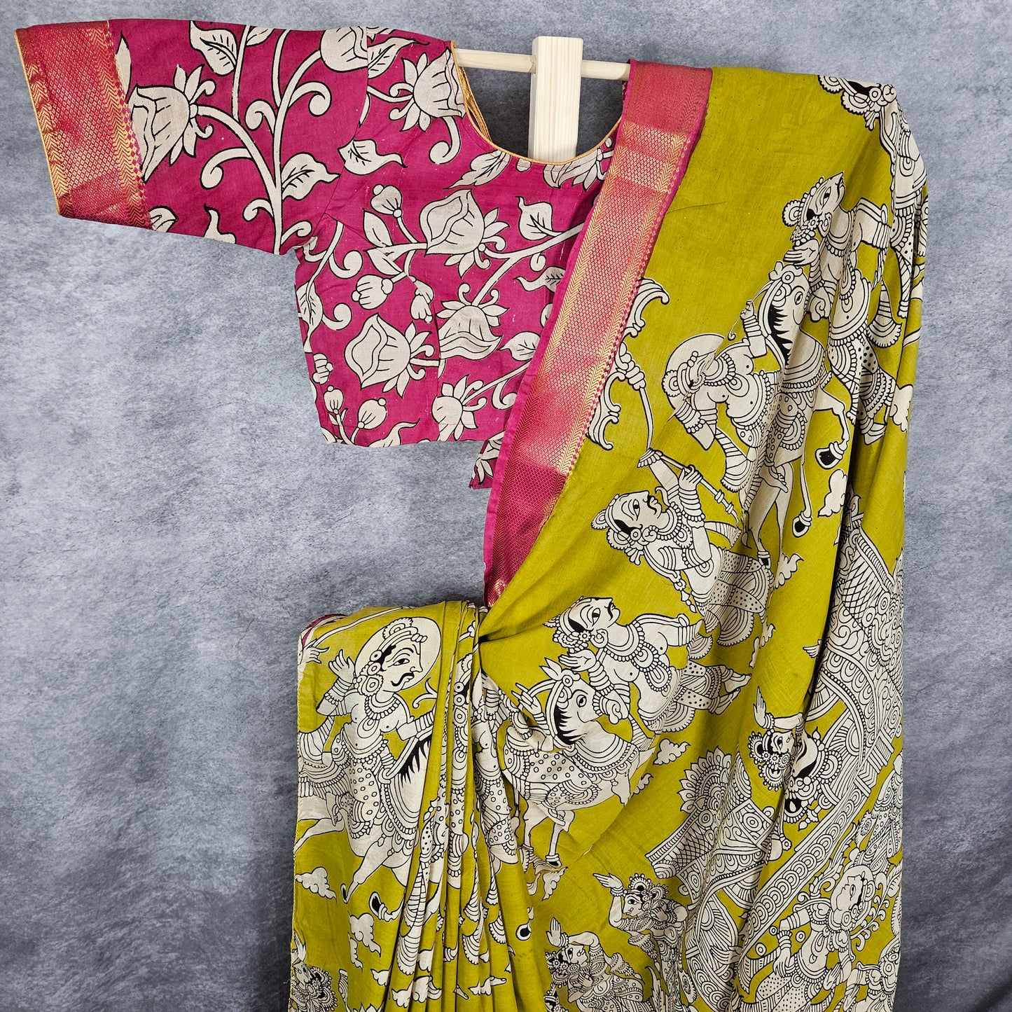 Persian Green Kalamkari Silk Saree