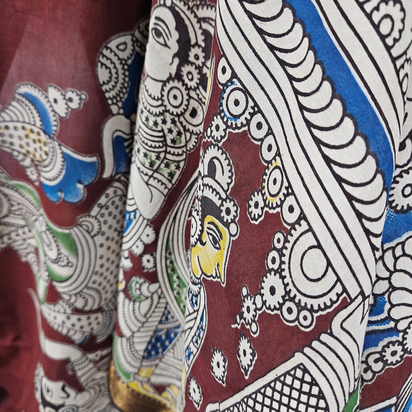 Noir Brown Kalamkari Silk Saree