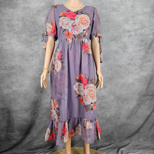 Iris Purple Georgette Frock