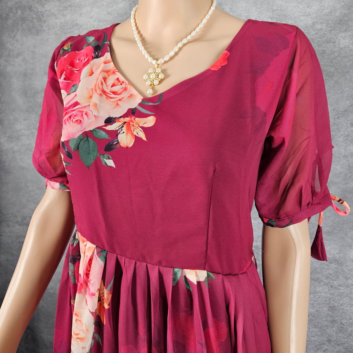 Magenta Georgette Frock