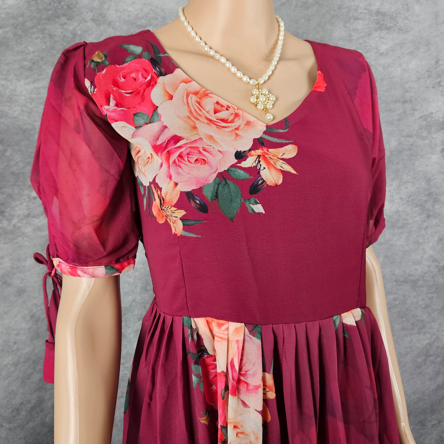 Magenta Georgette Frock