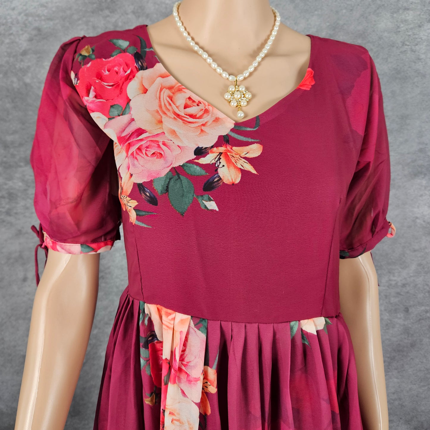 Magenta Georgette Frock