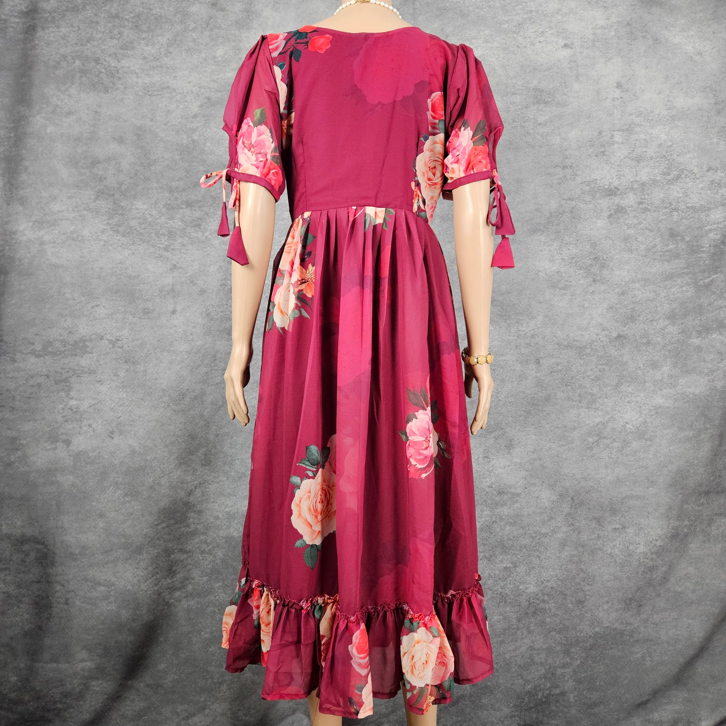 Magenta Georgette Frock